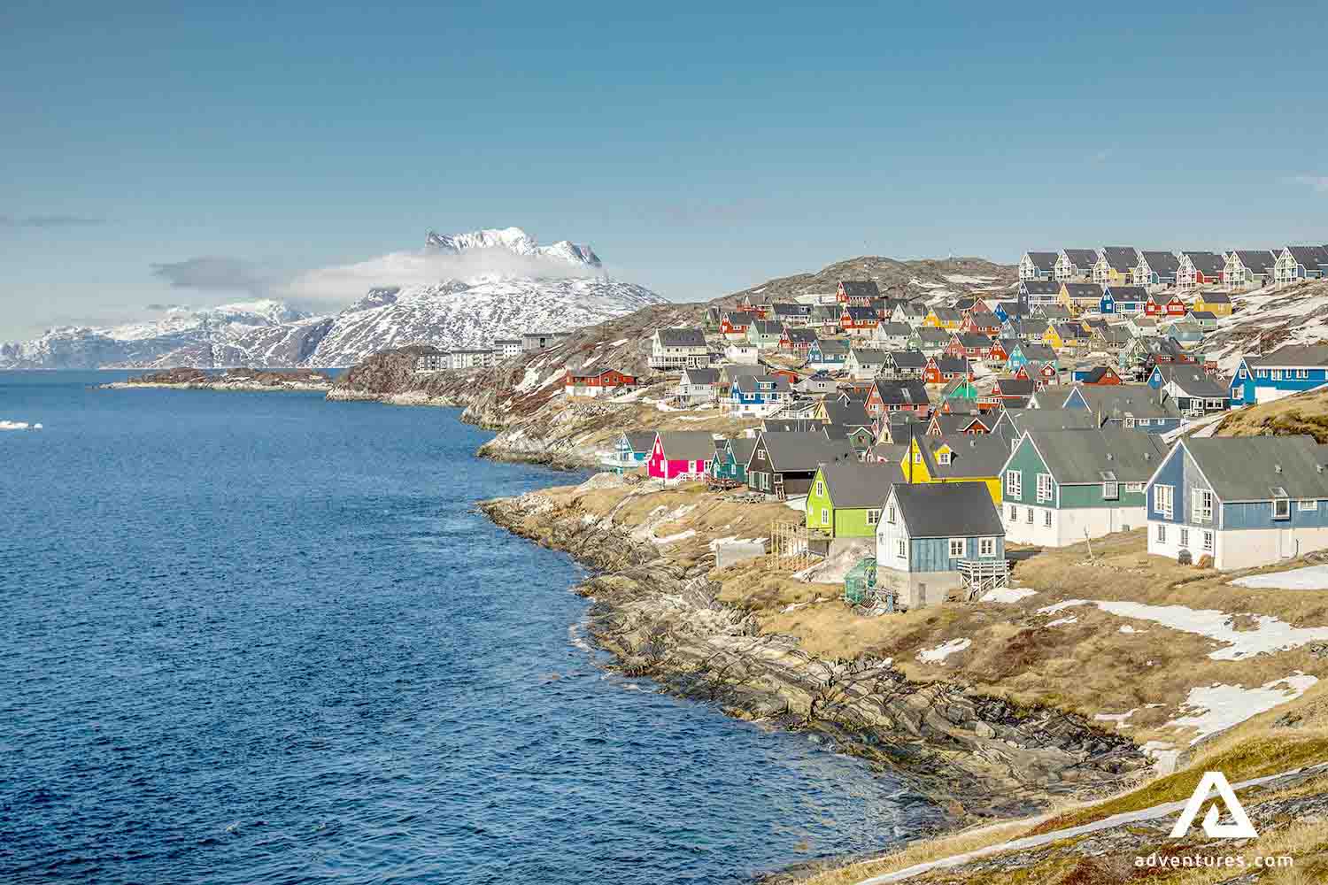 capital of greenland nuuk with colorful houses