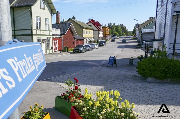 jokkmokk town street view in swedish lapland