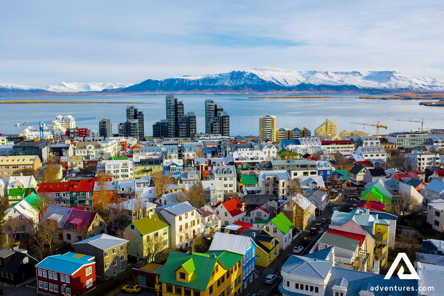 colorful building rooftops in reykjavik