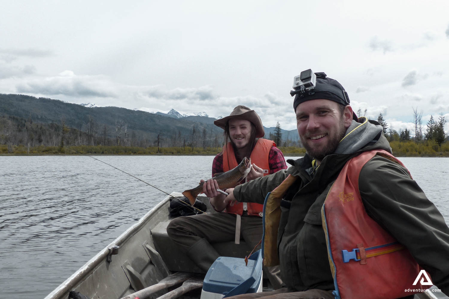 fishing in a small boat in canada