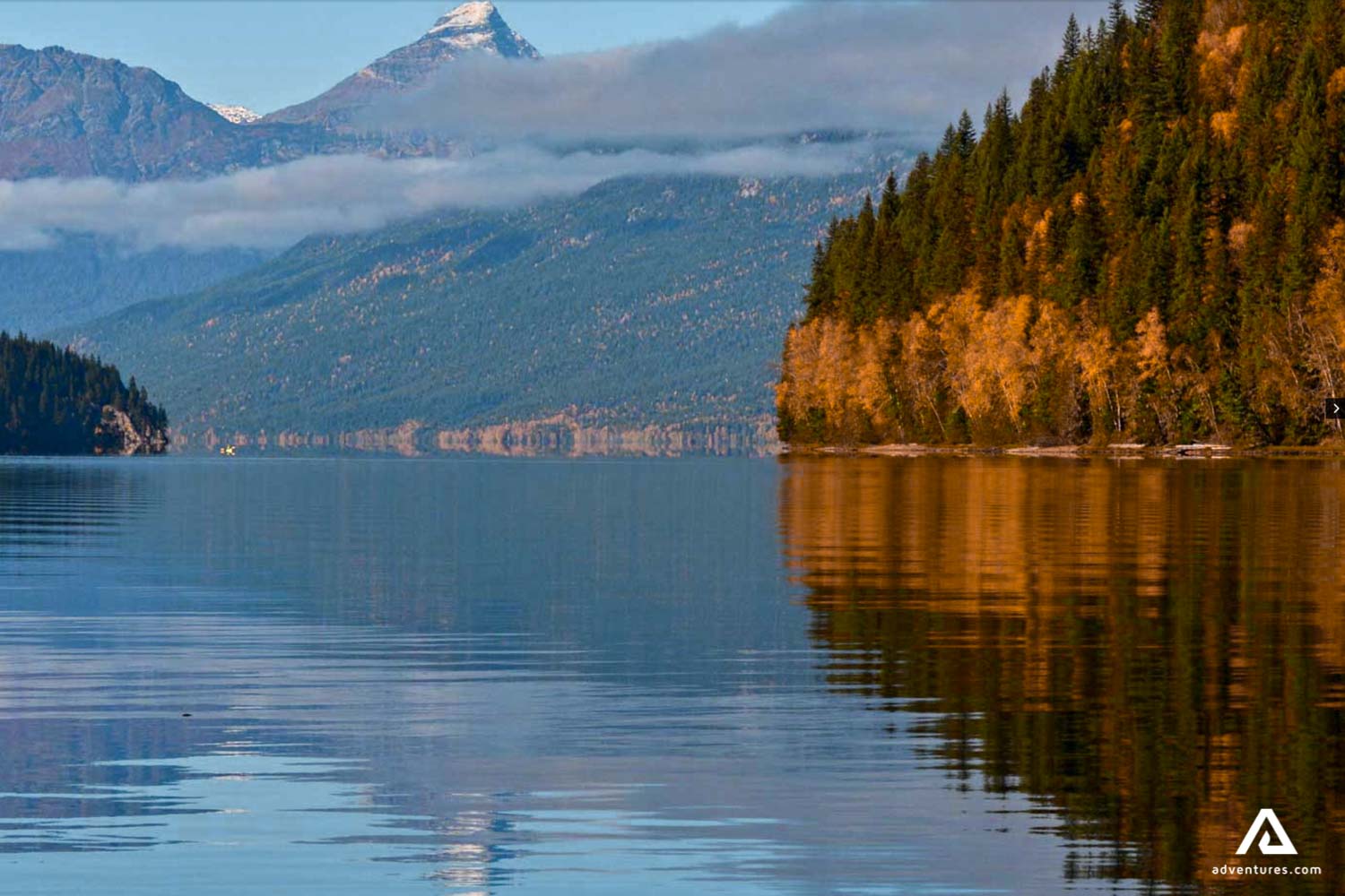 mountain and forest reflections on a lake