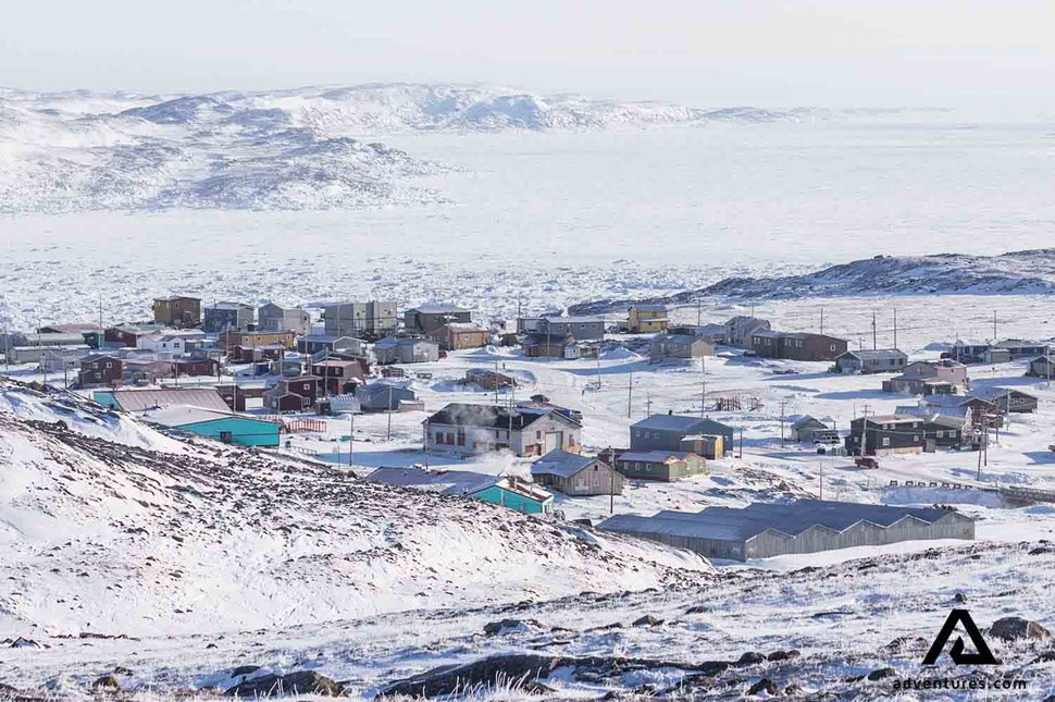 nunavut outpost winter view in northern territories