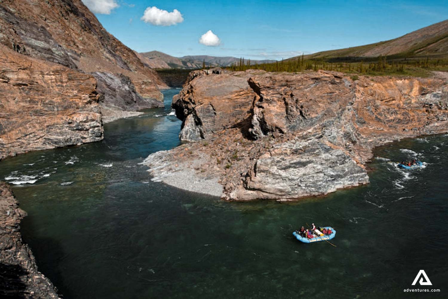 rafting in firth river at canyons in canada