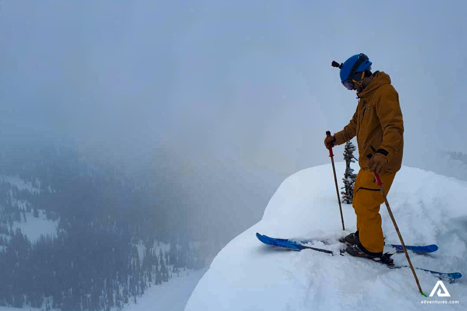 skier on the slope edge