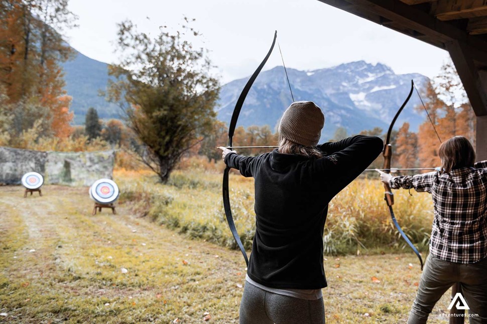 shooting an arrow with a bow