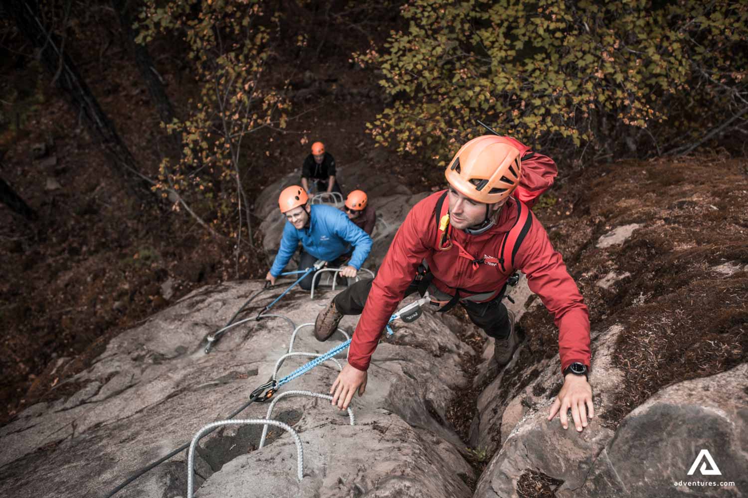 mountaineering up a mountain in canada