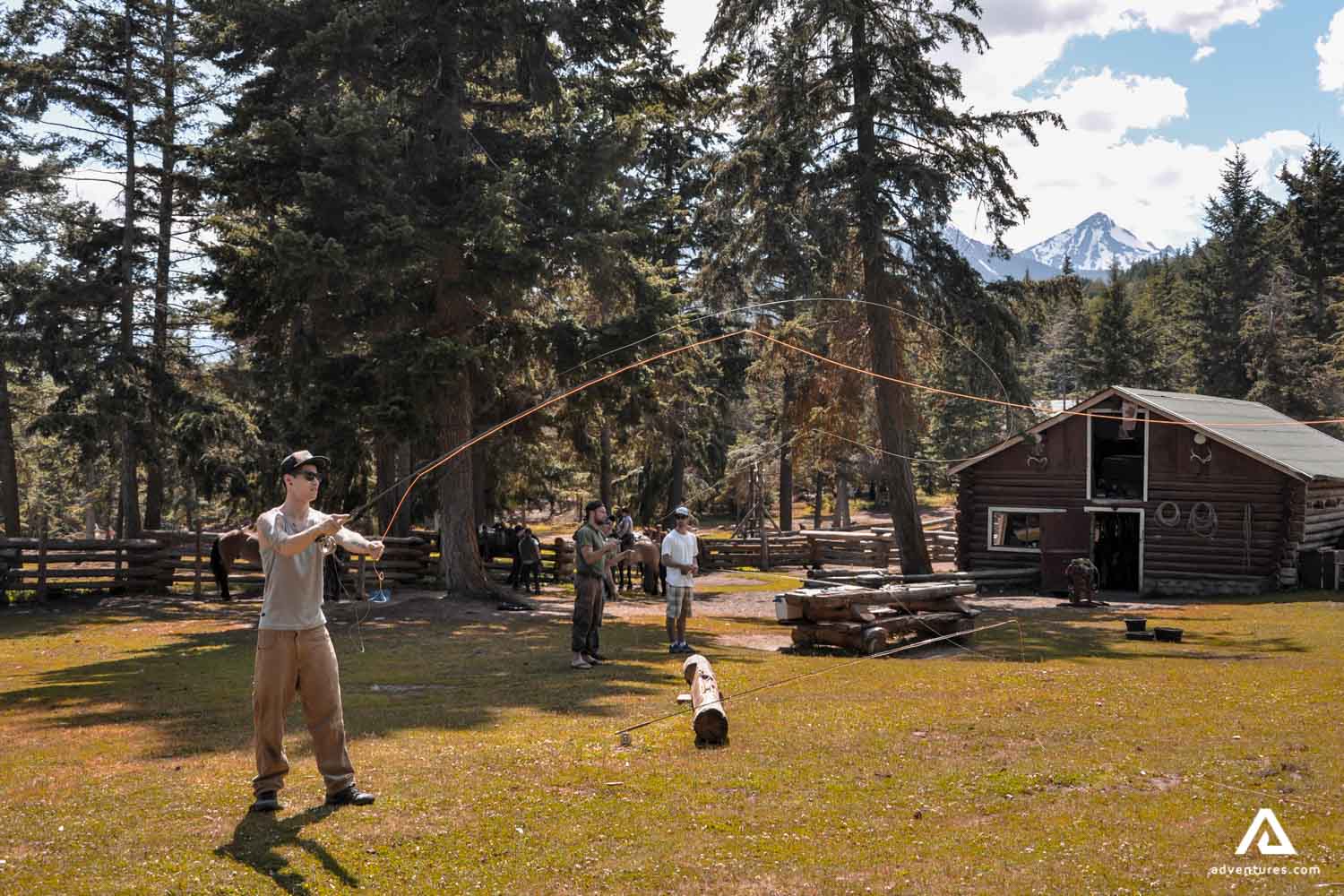 man in a fly fishing school in canada