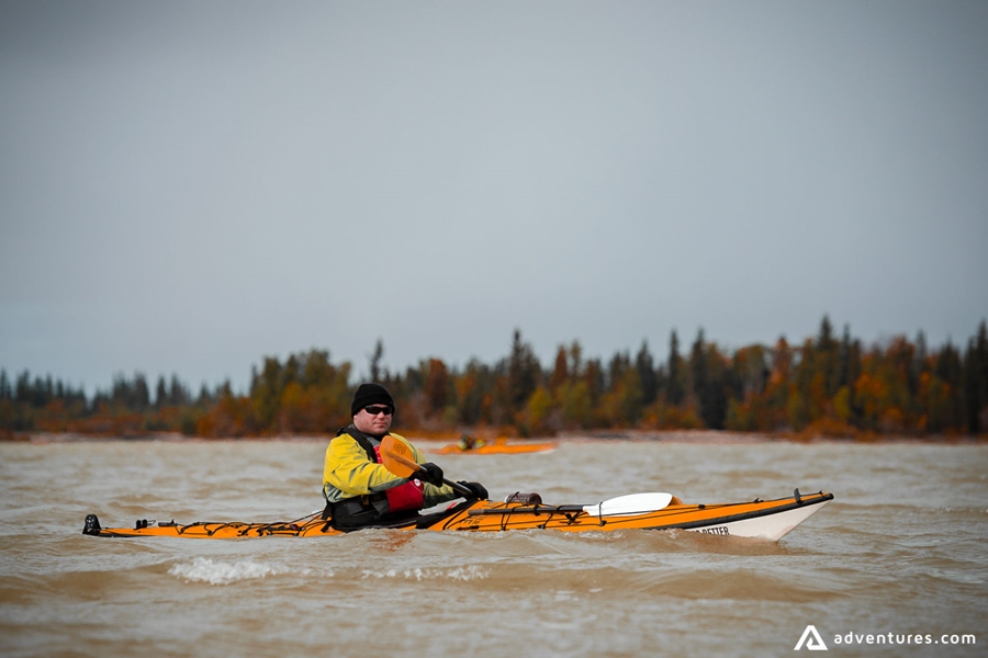 Man on a kayaking tour