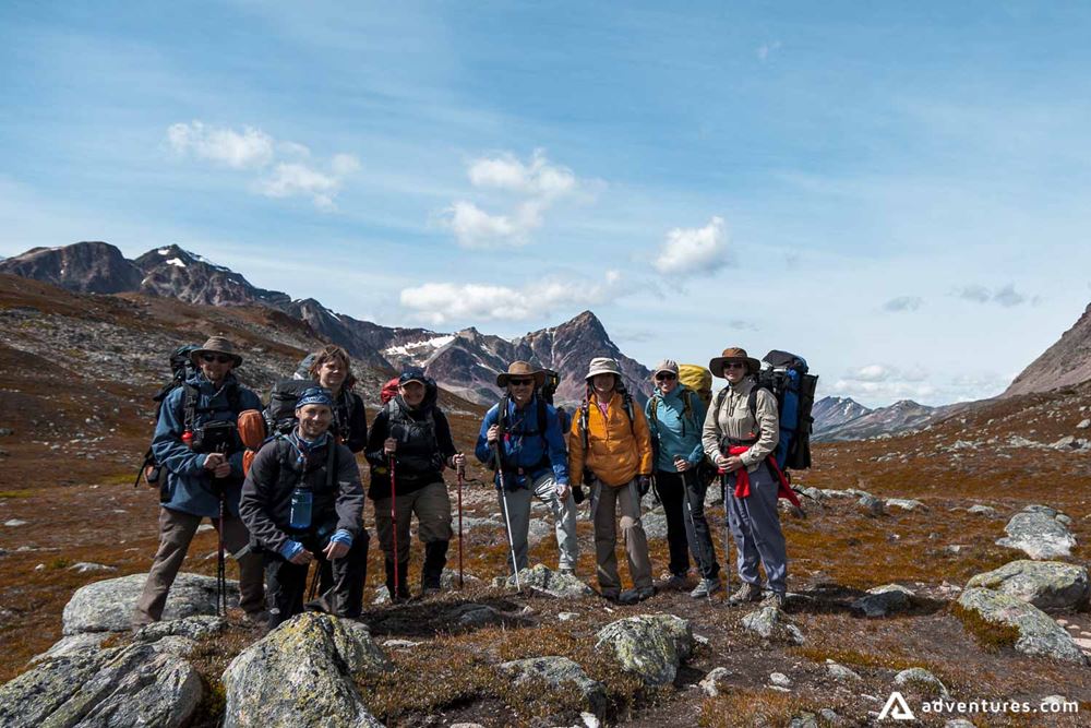 Hikers on a backpacking tour