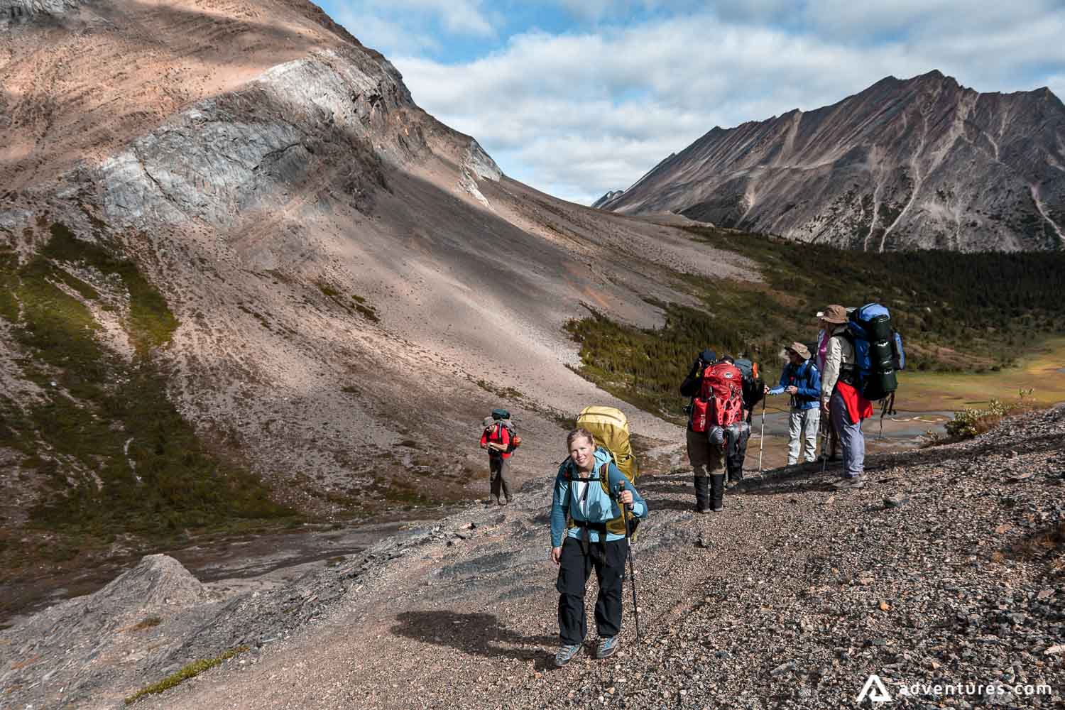 People on a highlands trail in Canada