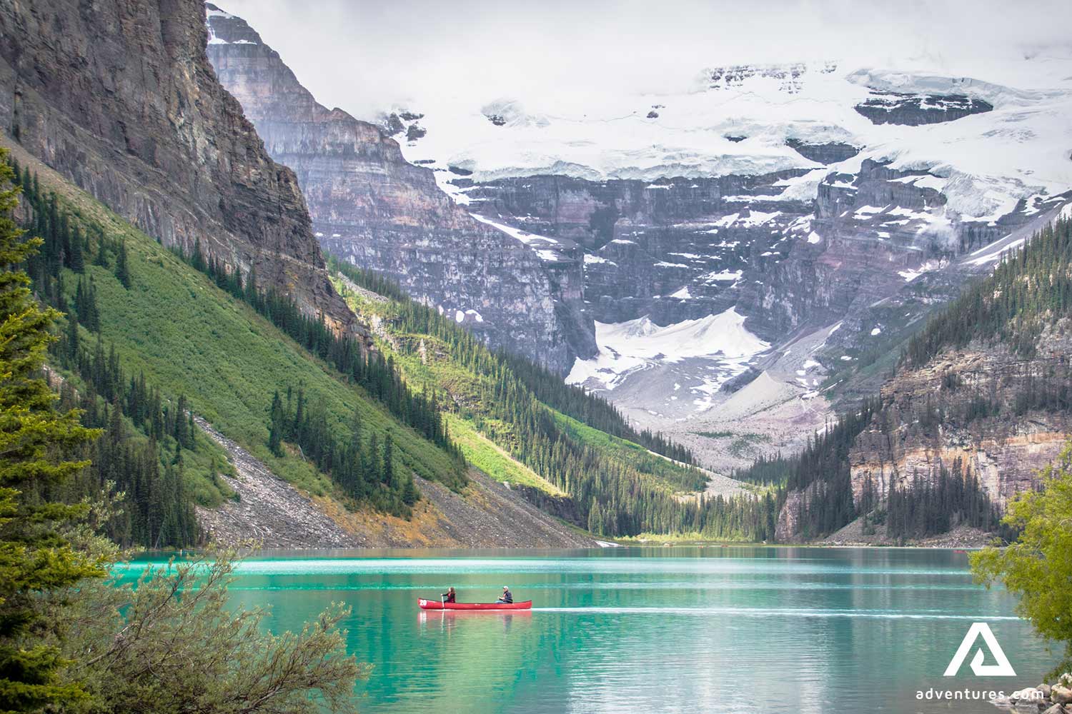 summer mountain view at lake louise in canada