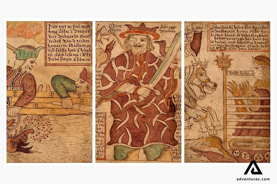 collage of an icelandic manuscript language