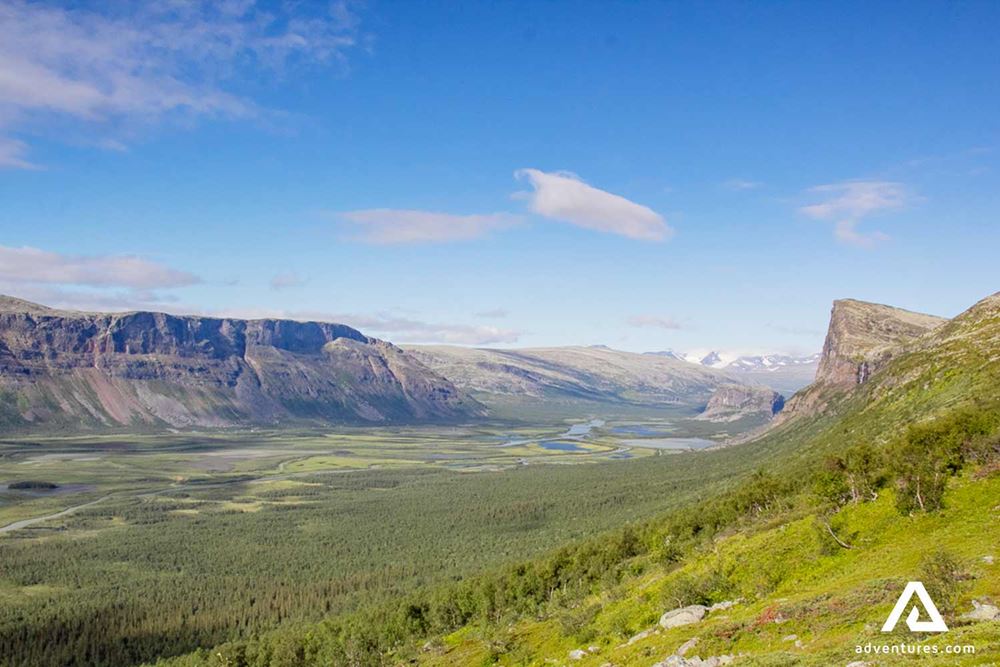 forest and mountain top view in swedish lapland
