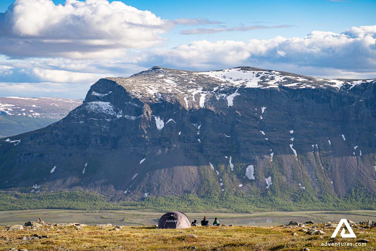 snowy mountain in sarek national park in sweden