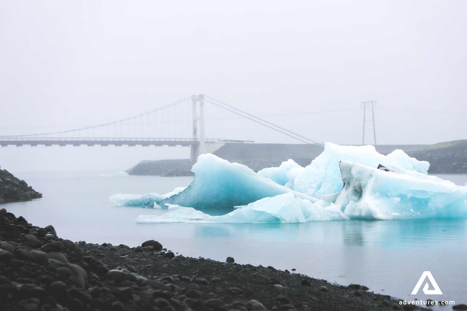 cloudy weather day at jokulsarlon glacier lagoon