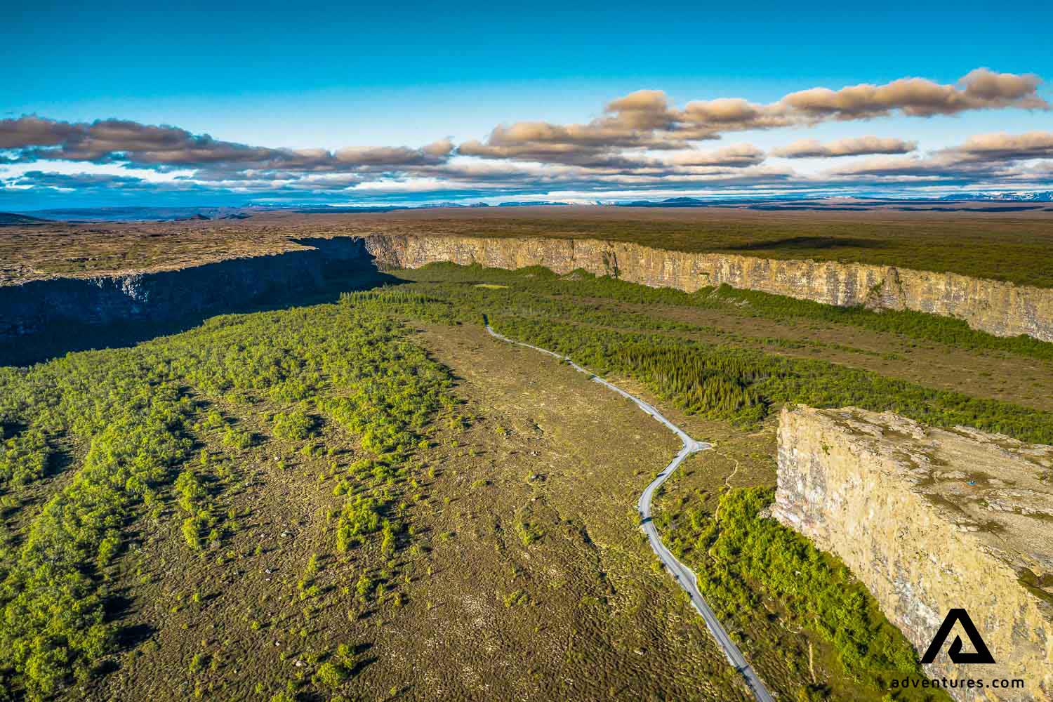 large canyon named asbyrgi in north iceland