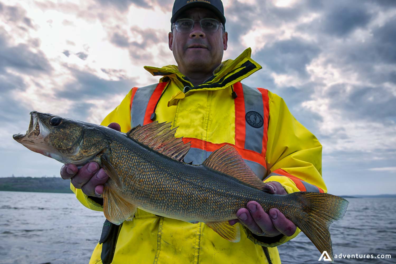 Man fishing between Duncan and Graham lakes