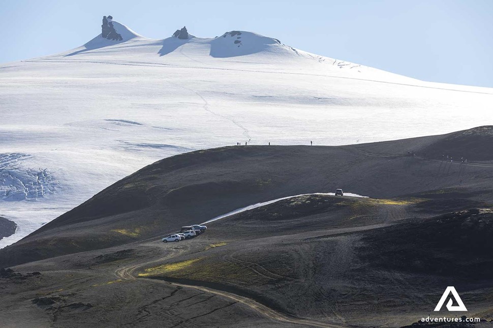 volcanic mountain and snaefellsjokull glacier 