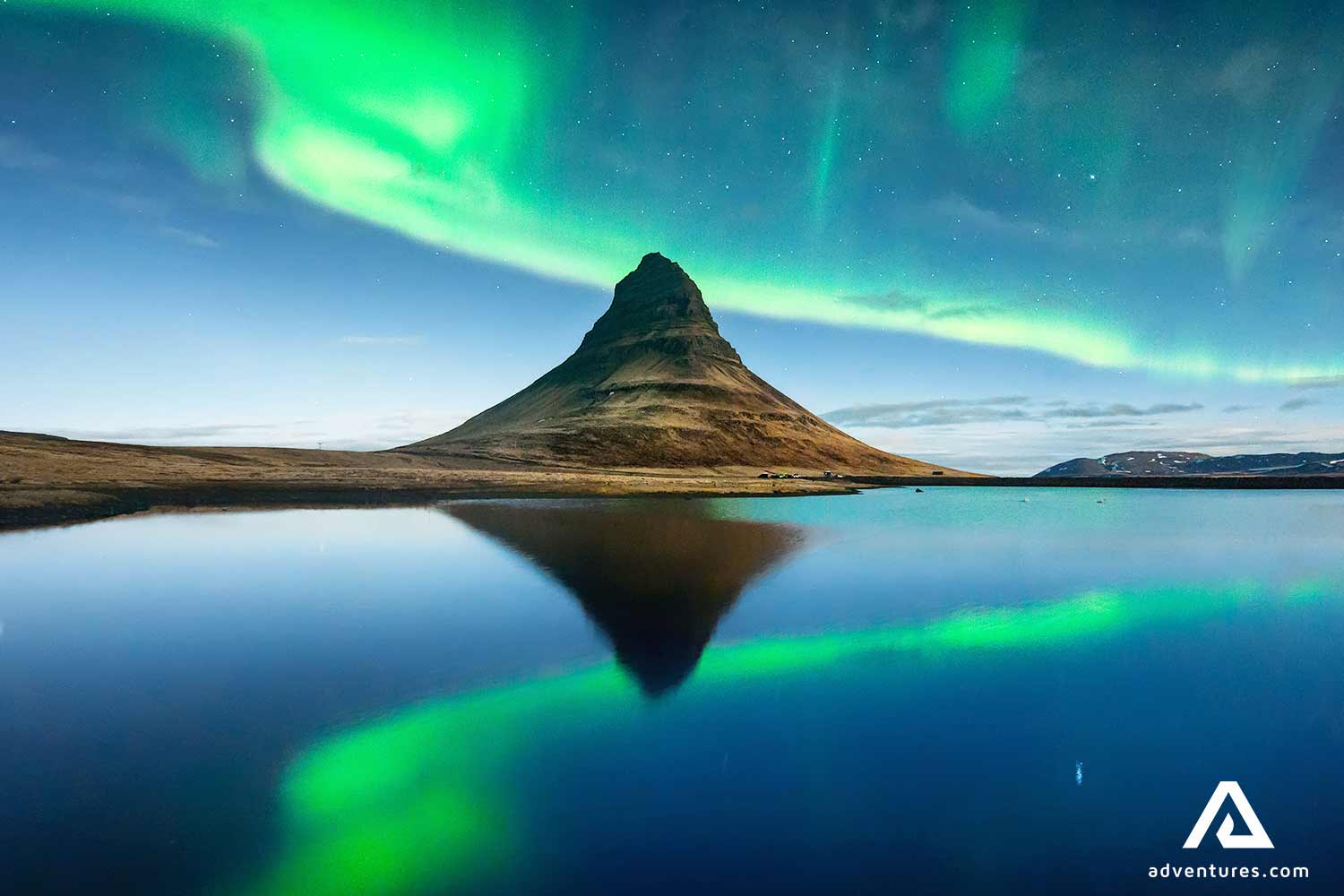 northern lights above kirkjufell mountain in iceland