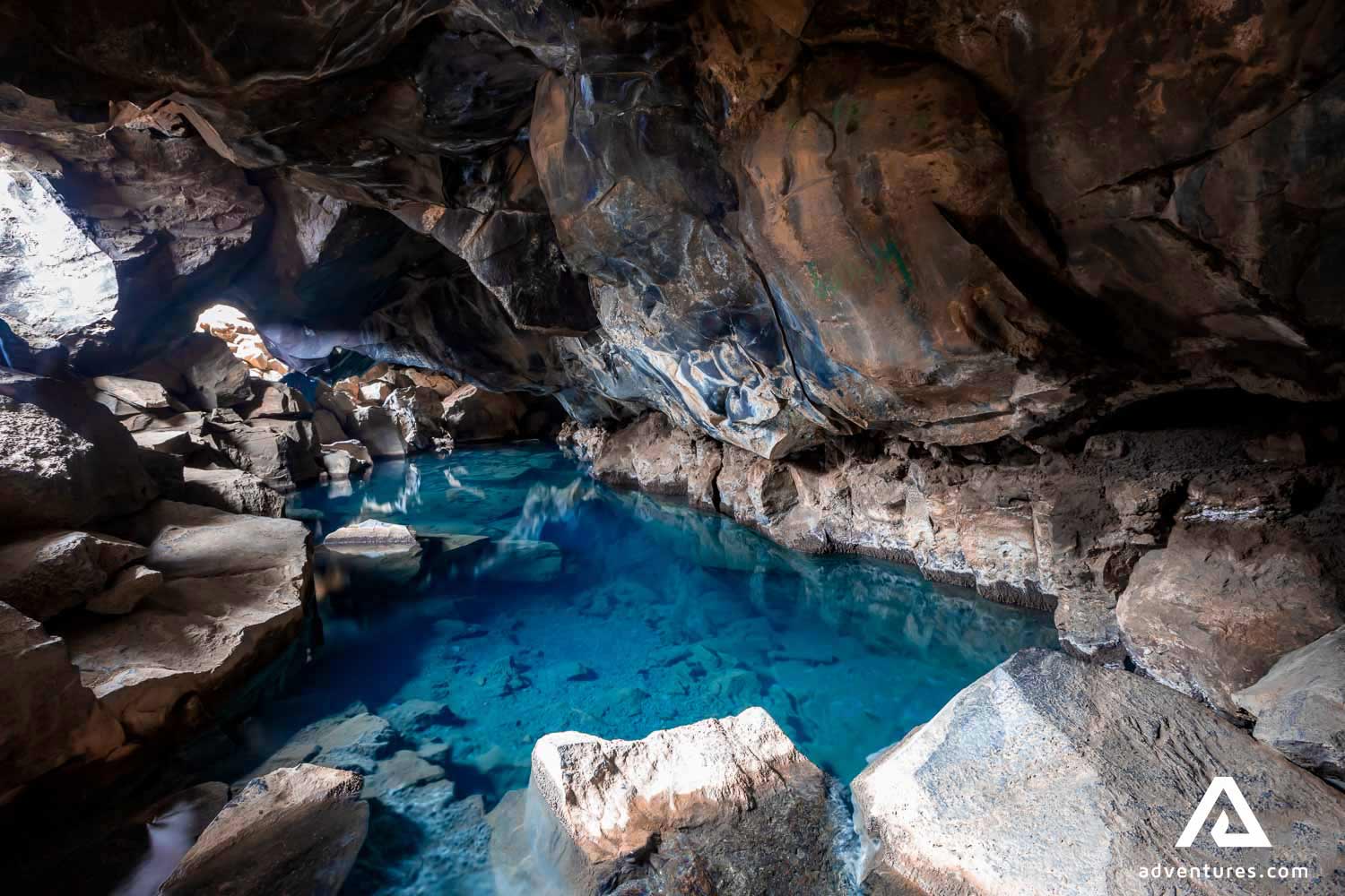 Grjotagja Volcanic geothermal cave near myvatn