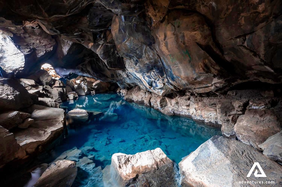 Grjotagja Volcanic geothermal cave near myvatn