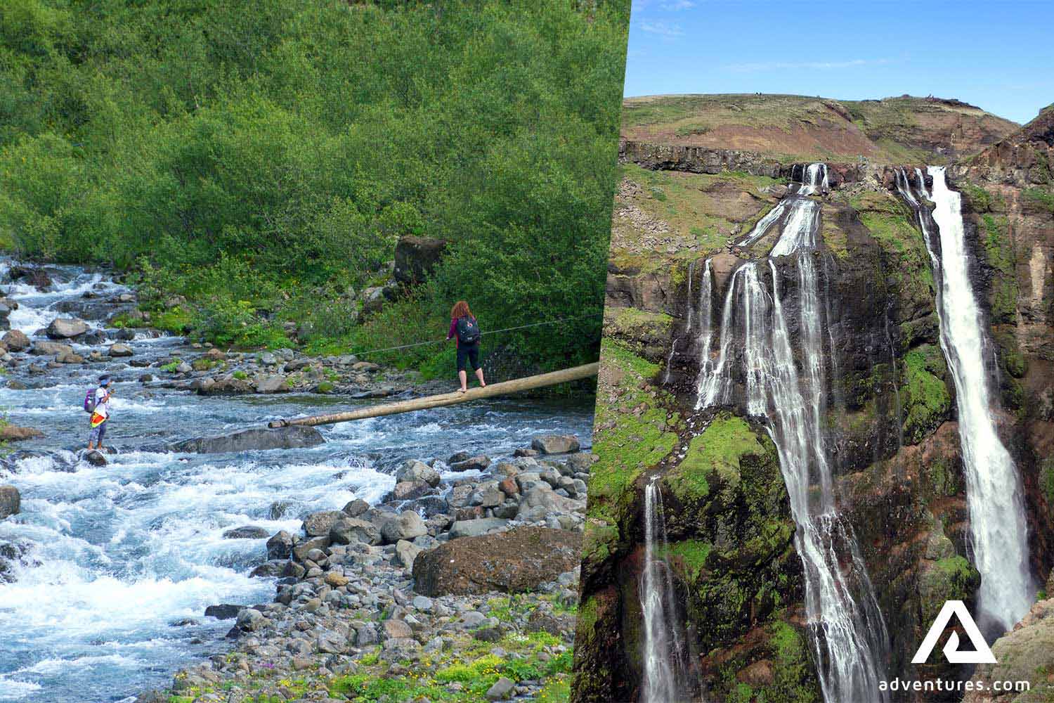 difficult path leading to glymur waterfall