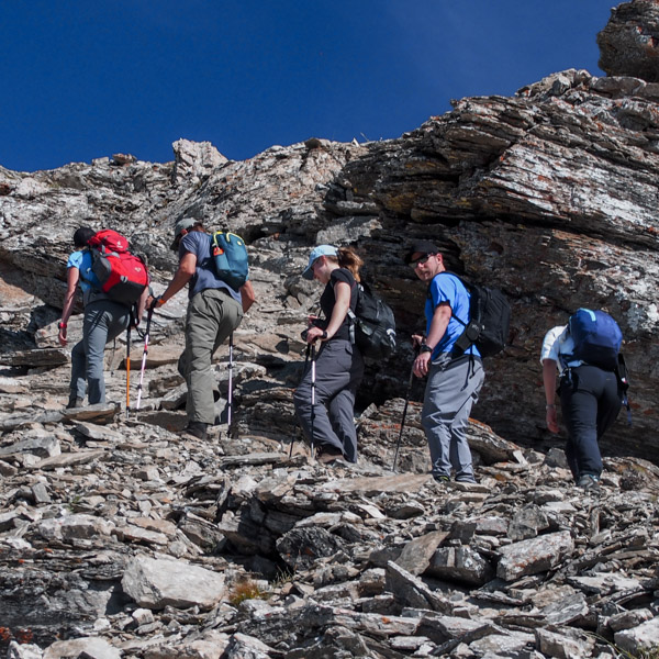 Backpacking expedition on Mount Assiniboine