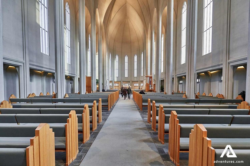 Inside View of Hallgrimskirkja church in reykjavik