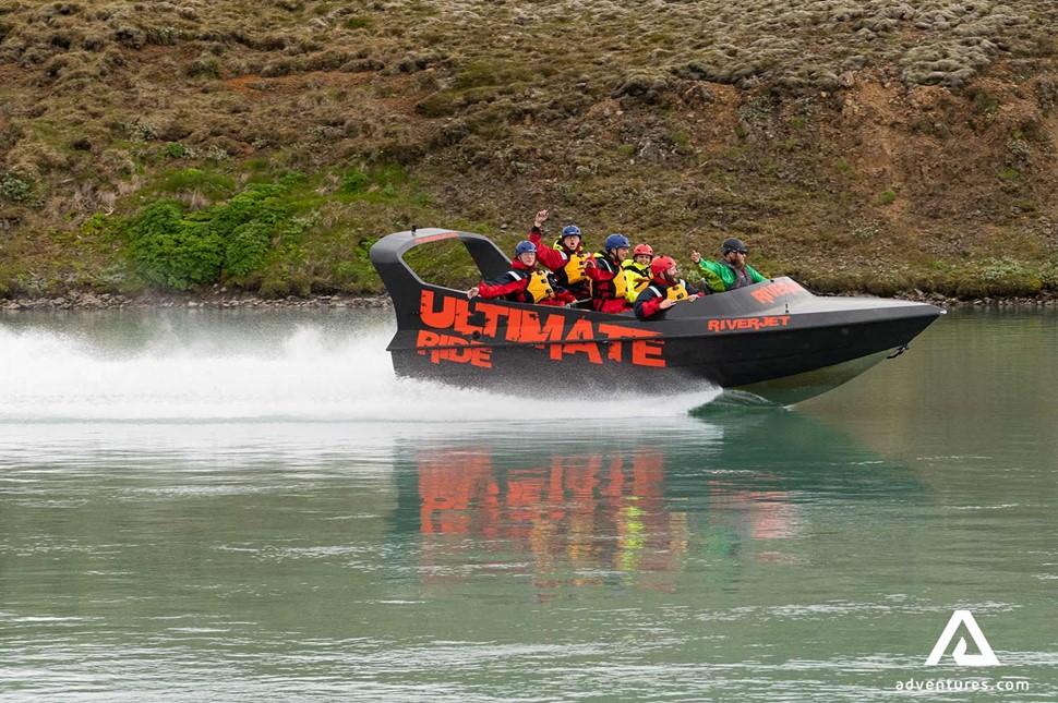 fast riverjet boat on a river