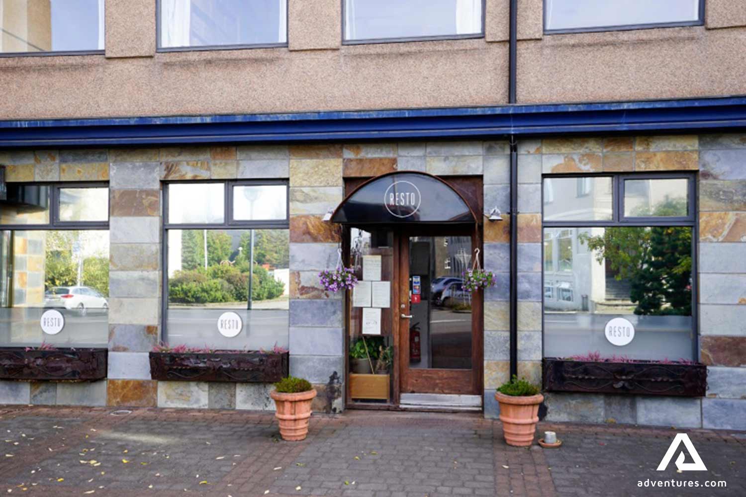 Resto Restaurant outside entrance view in iceland