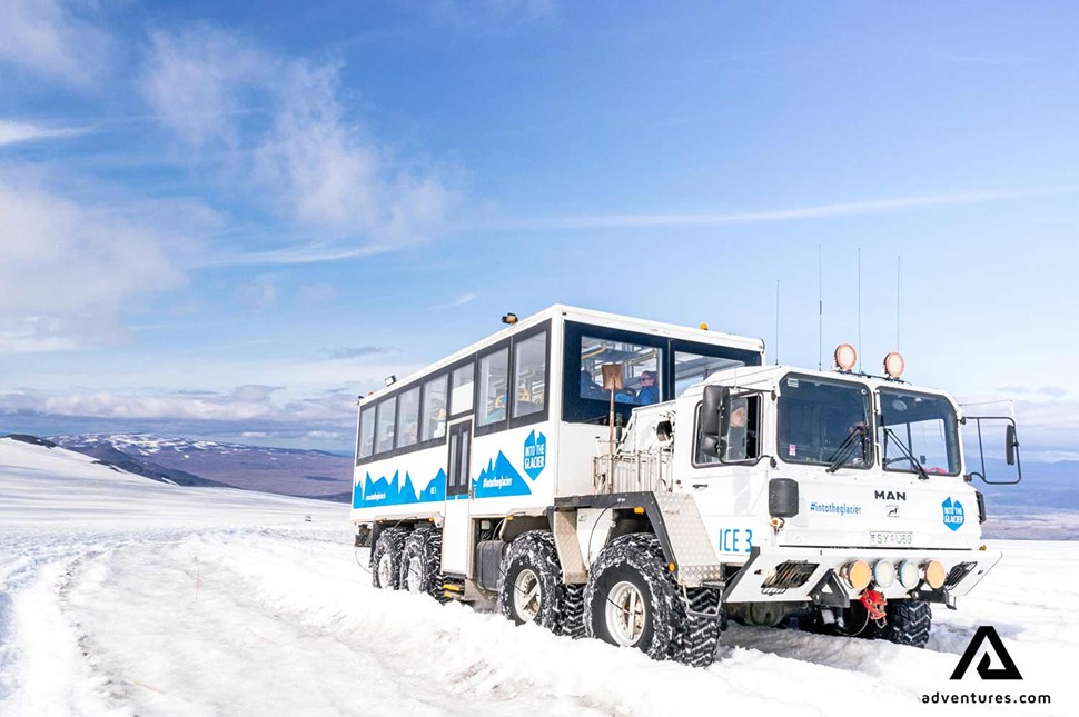 big super truck on langjokull glacier