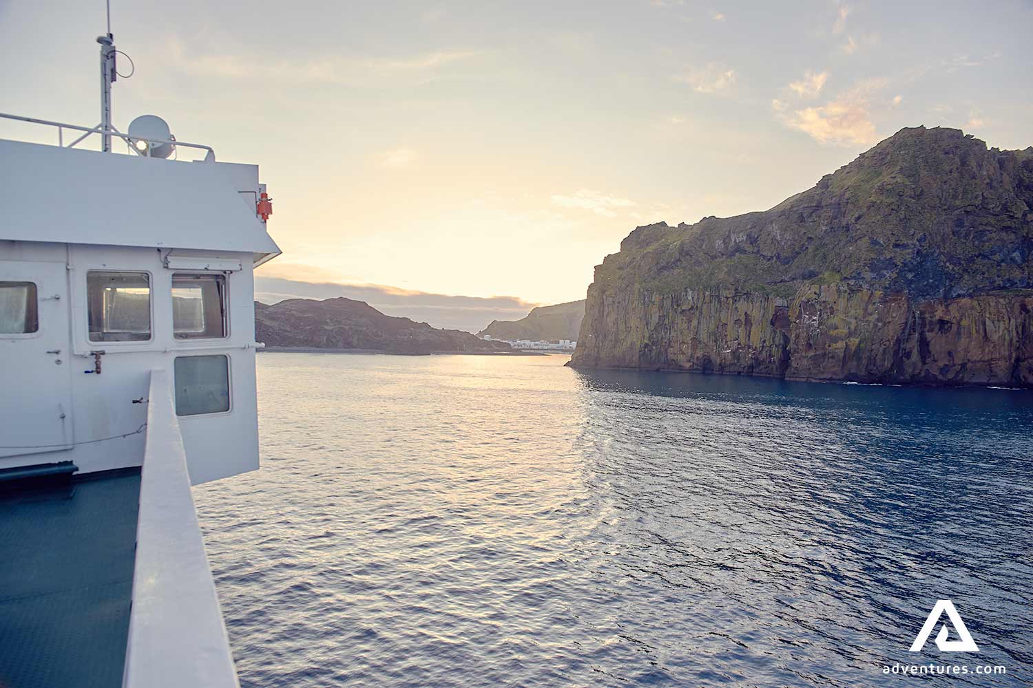 ferry boat view in vestmannaeyjar in iceland