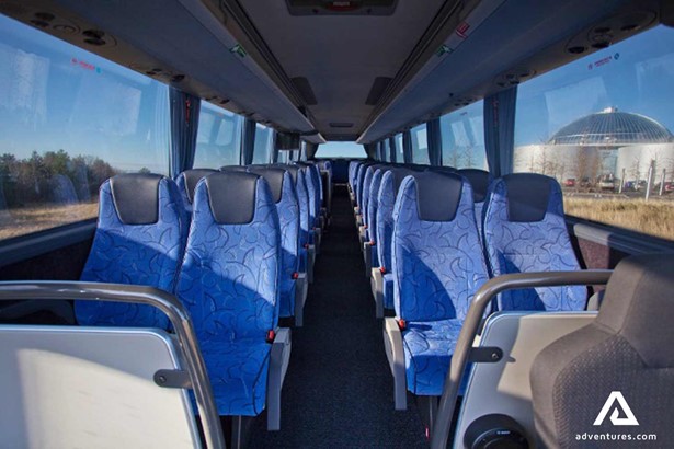 flybus seats inside bus view