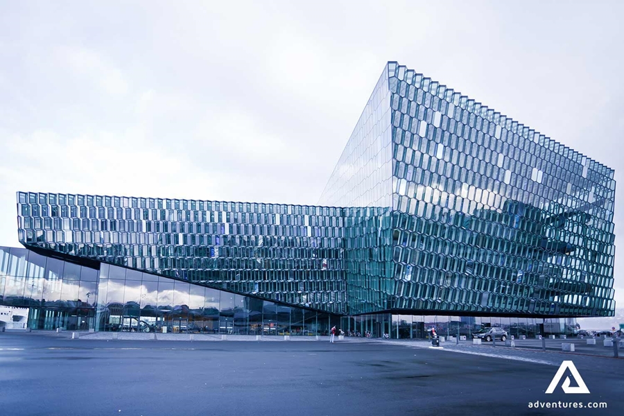 glass harpa building in reykjavik