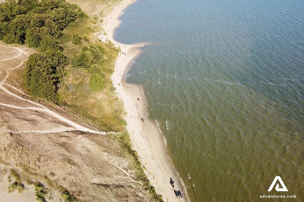 curonian spit aerial view near baltic sea