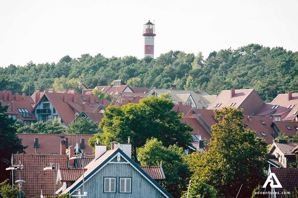 red rooftops of nida town building in lithuania
