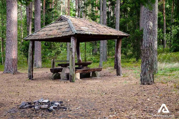 a campsite in grazute regional park in lithuania
