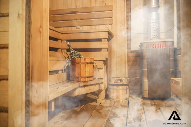a view inside a lithuanian sauna