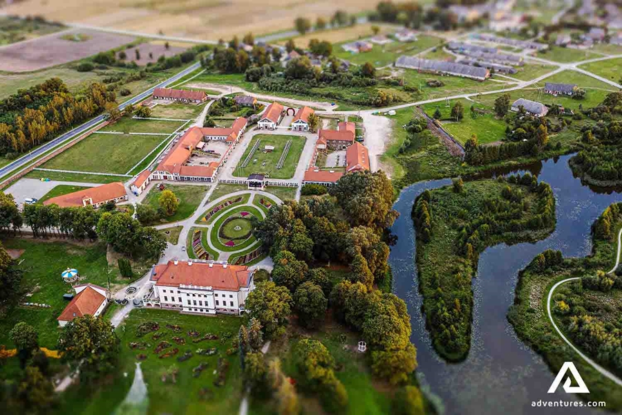 pakruojis manor aerial view