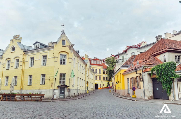 colorful tallinn city old town in estonia