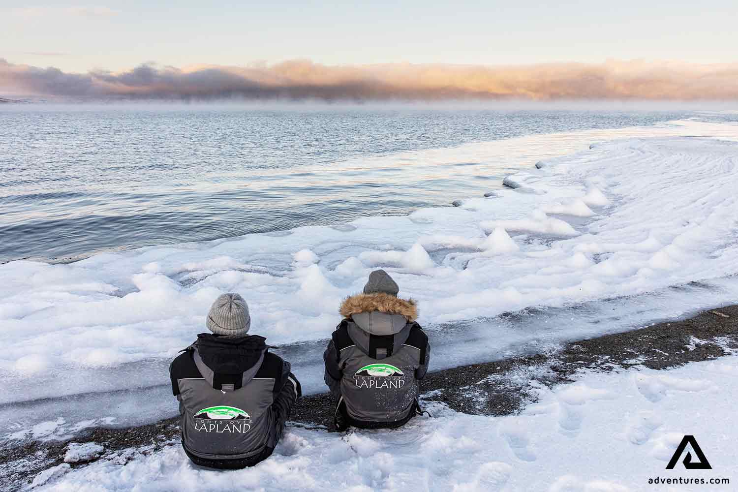 watching sunset over a frozen lake
