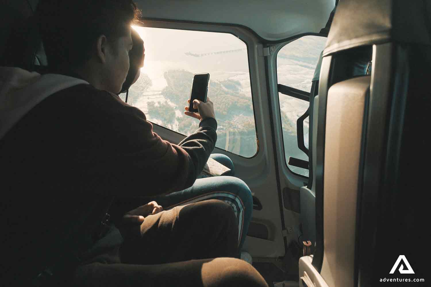 taking pictures from a helicopter in canada