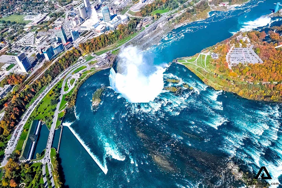 niagara falls view from a helicopter