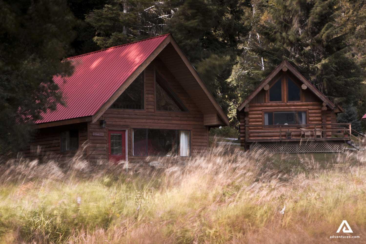 Lodges with red roof