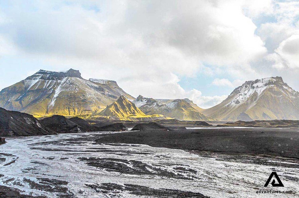 a view of katla volcano landscape in south iceland