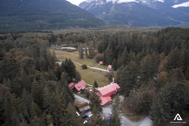 Canadian village from the bird view