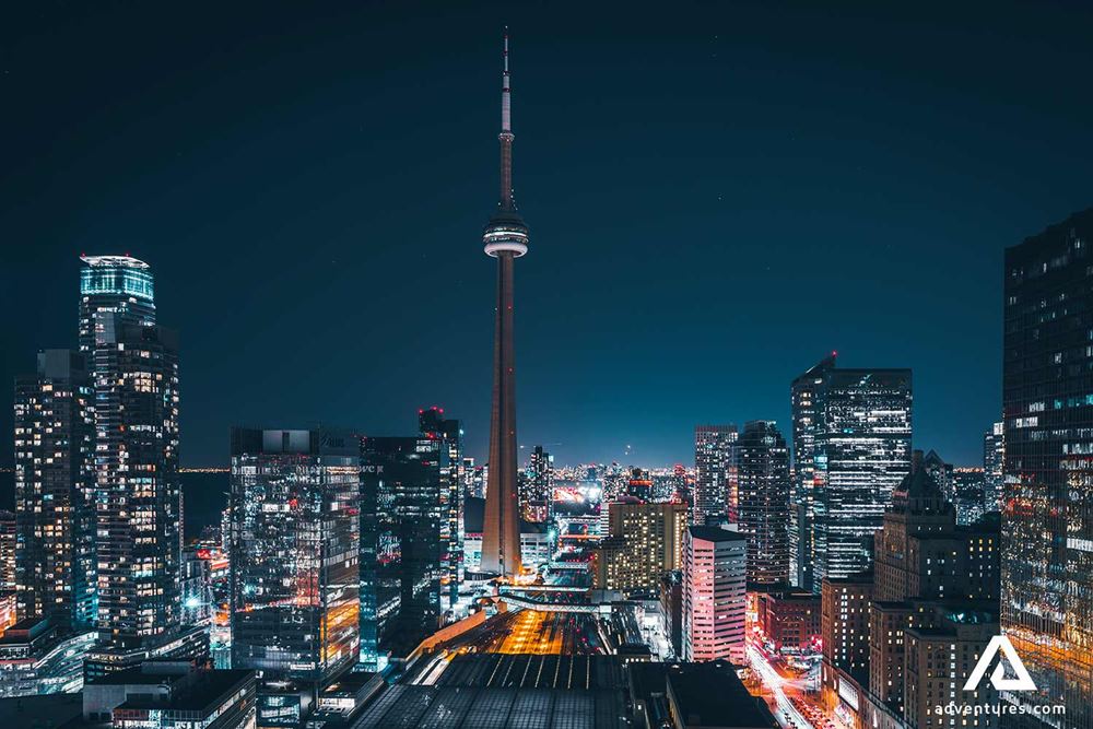Toronto City Skyscrapers Night View
