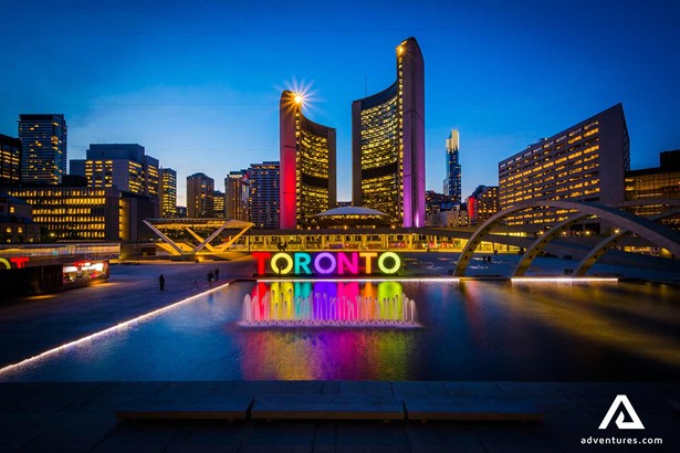 colorful toronto city sign in canada