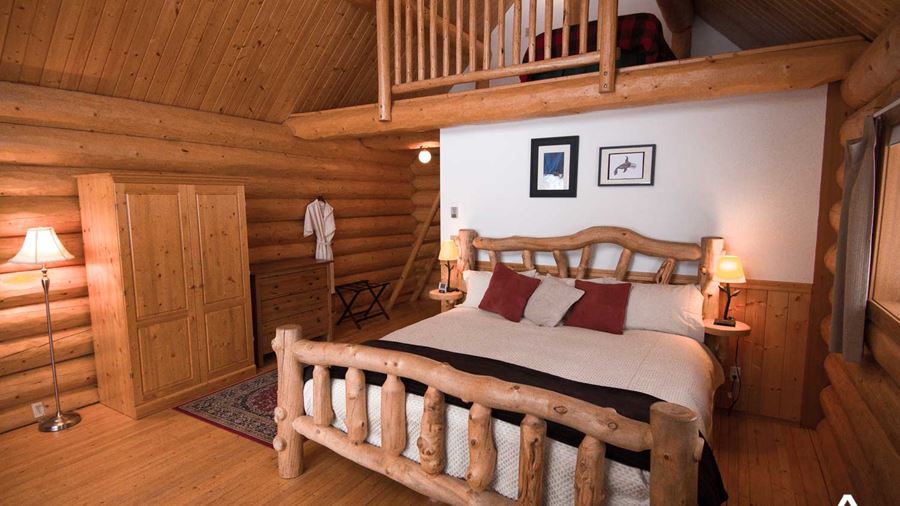 Wooden lodge interior