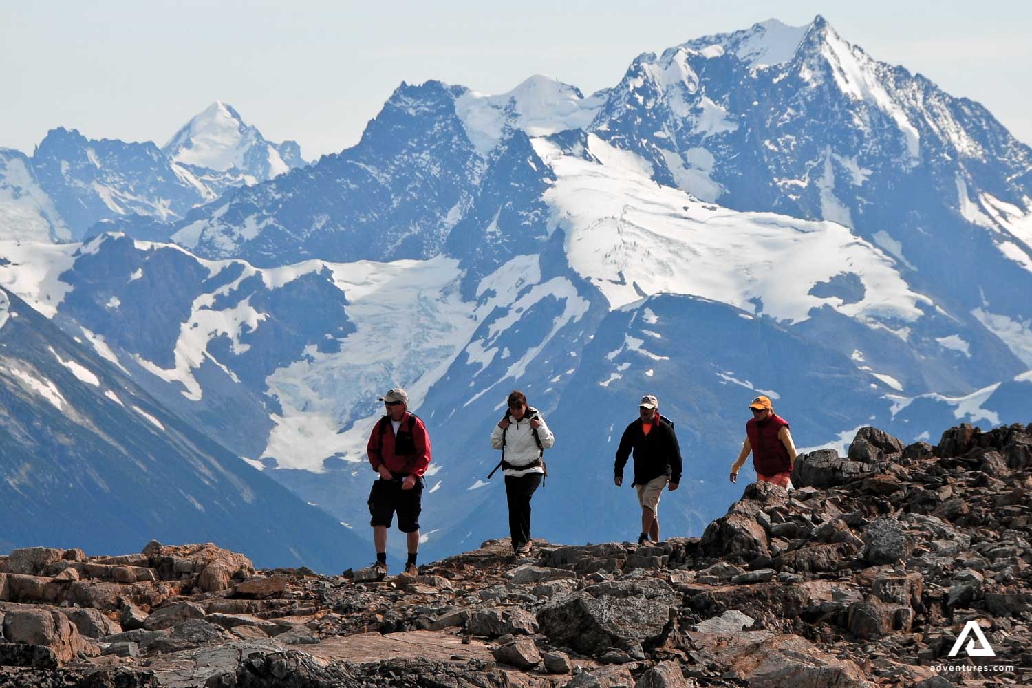 Hiking on the rocky mountains
